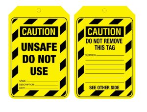 Caution Unsafe Do Not Use Tags