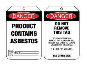 Danger Product Contains Asbestos Tags